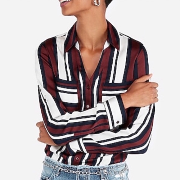 Express Tops - Express Portofino slim fit striped shirt